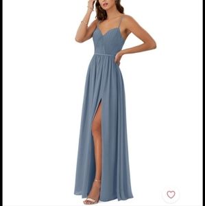 Azazie dusty blue dress